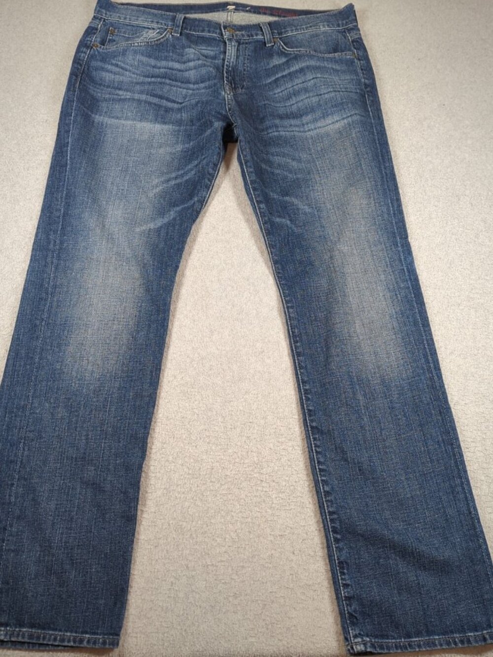 7 For All Mankind Jeans Men's 36 (Fit 38x33) Blue Standard Straight Stretch